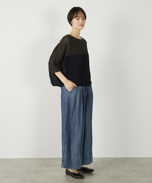 MELROSE claire(メルローズ クレール)の「【パウダーデニムタックワイドパンツ】(その他パンツ・レディース・インディゴブルー/グレー/サックスブルー・3/2)」の21枚目の写真
