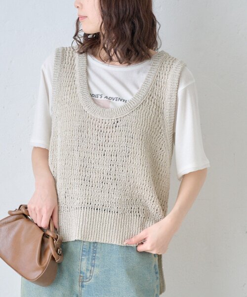 CLANE/クラネ】SHAGGY AMERICAN SLEEVE KNIT TOPS/シャギーアメリカン