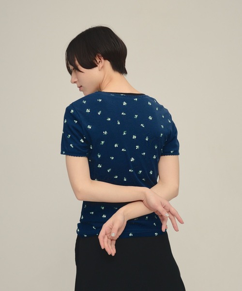 eL(エル)の「【eL】Flower Henley Neck Pullover SS /708163(Tシャツ/カットソー・レディース・ネイビー系1/ホワイト系その他・FREE)」の20枚目の写真