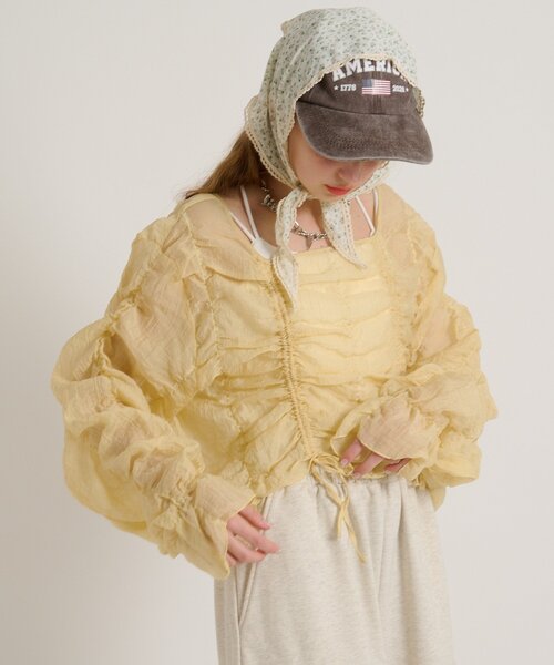 w closet（ダブルクローゼット）の「シアードロストプルオーバー（シャツ/ブラウス・レディース・ピンク/ブルー/アイボリー/ブラック/イエロー・FREE）」の19枚目の写真