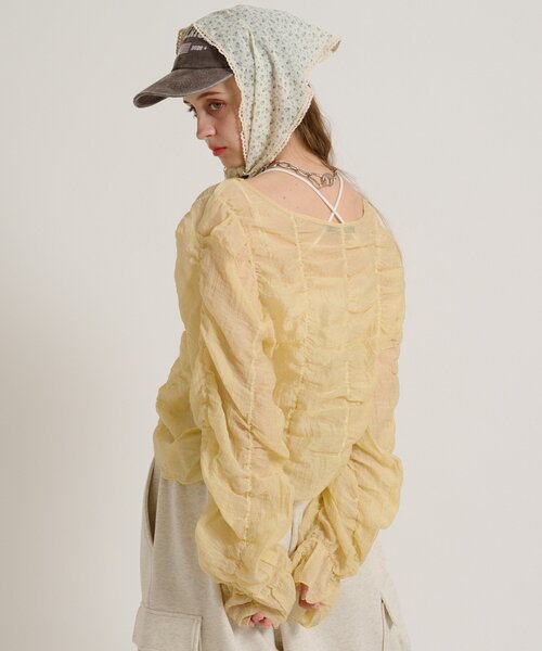 w closet（ダブルクローゼット）の「シアードロストプルオーバー（シャツ/ブラウス・レディース・ピンク/ブルー/アイボリー/ブラック/イエロー・FREE）」の21枚目の写真