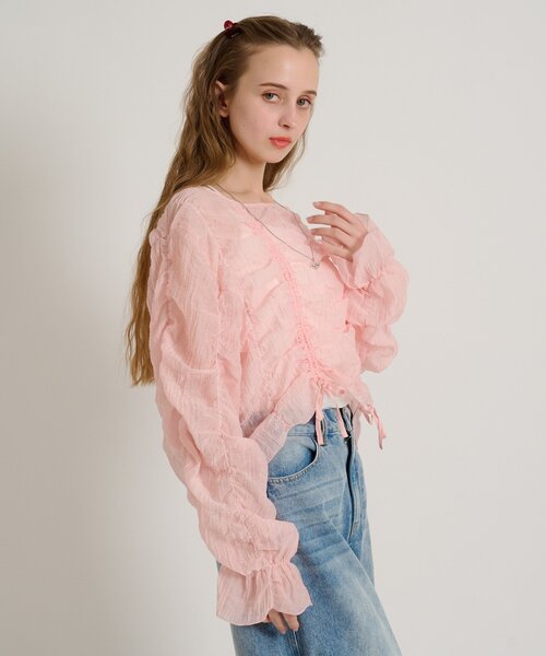 w closet（ダブルクローゼット）の「シアードロストプルオーバー（シャツ/ブラウス・レディース・ピンク/ブルー/アイボリー/ブラック/イエロー・FREE）」の16枚目の写真