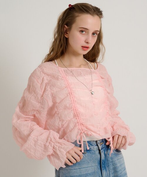 w closet（ダブルクローゼット）の「シアードロストプルオーバー（シャツ/ブラウス・レディース・ピンク/ブルー/アイボリー/ブラック/イエロー・FREE）」の17枚目の写真