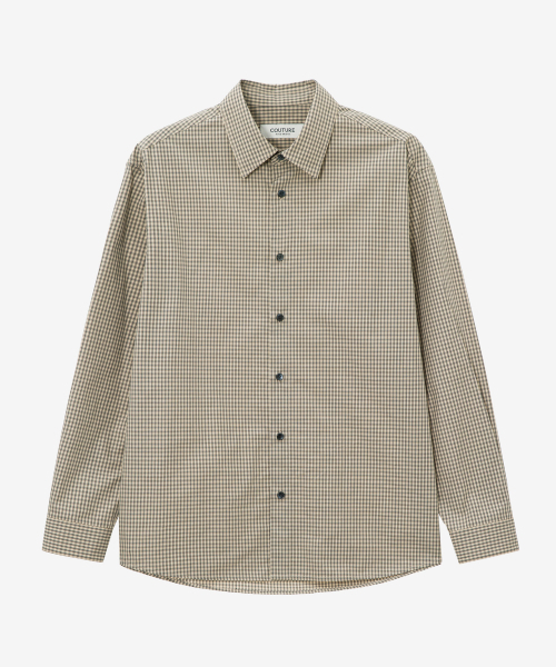 MINDBRIDGE（マインドブリッジ）の「[COUTURE]ミニチェックオーバーサイズシャツ（シャツ/ブラウス・メンズ・ダークベージュ・95/100/105/110）」の7枚目の写真
