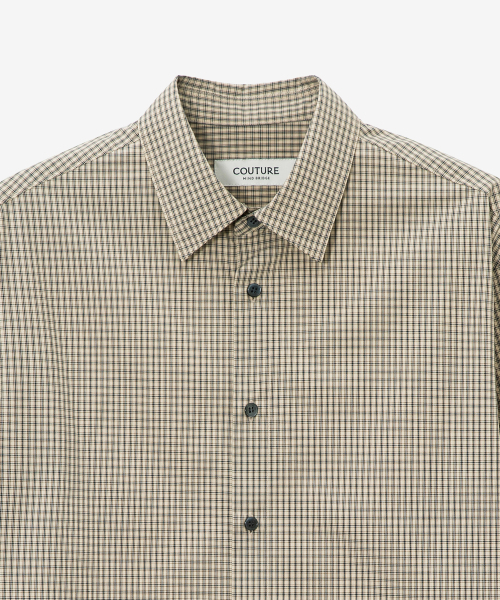 MINDBRIDGE（マインドブリッジ）の「[COUTURE]ミニチェックオーバーサイズシャツ（シャツ/ブラウス・メンズ・ダークベージュ・95/100/105/110）」の9枚目の写真