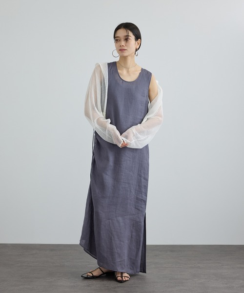 SALON adam et rope'(サロン アダム エ ロペ)の「コットンリネンメッシュフードボレロ(カーディガン/ボレロ・レディース・ブラック/オフホワイト/ベージュ・FREE)」の18枚目の写真