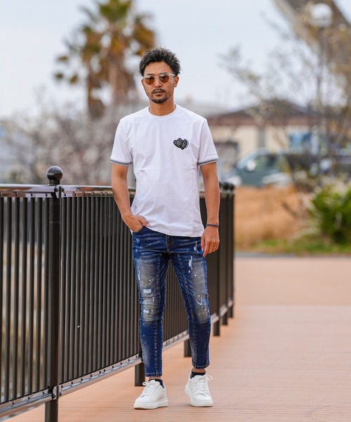 adamsJUGGLER（アダムスジャグラー）の「RTEG BK#ハートティー（Tシャツ/カットソー・メンズ・ホワイト/ブラック・XXL/XL/L/M/S）」の3枚目の写真