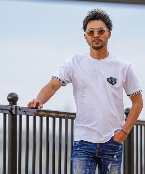 adamsJUGGLER（アダムスジャグラー）の「RTEG BK#ハートティー（Tシャツ/カットソー・メンズ・ホワイト/ブラック・XXL/XL/L/M/S）」の14枚目の写真