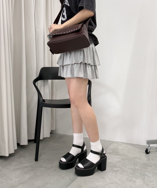 WEGO（ウィゴー）の「WEGO/【26春夏新作】ヒールデザインサンダル（サンダル・レディース・ブラック/その他1・MEDIUM/SMALL/LARGE）」の5枚目の写真