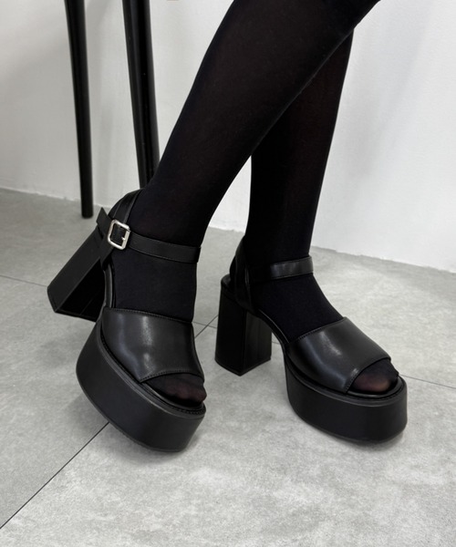 WEGO（ウィゴー）の「WEGO/【26春夏新作】ヒールデザインサンダル（サンダル・レディース・ブラック/その他1・MEDIUM/SMALL/LARGE）」の8枚目の写真