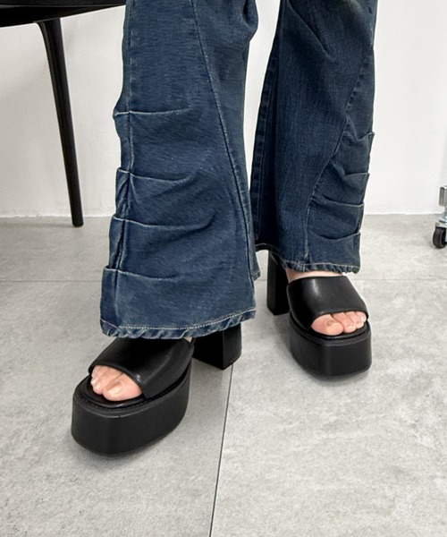 WEGO（ウィゴー）の「WEGO/【26春夏新作】ヒールデザインサンダル（サンダル・レディース・ブラック/その他1・MEDIUM/SMALL/LARGE）」の11枚目の写真