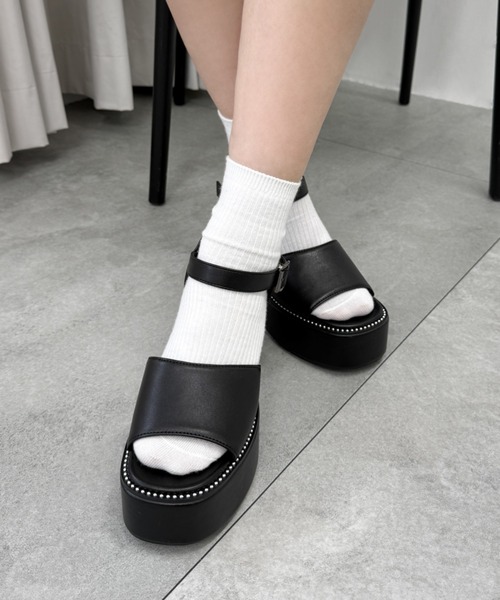 WEGO（ウィゴー）の「WEGO/【26春夏新作】ヒールデザインサンダル（サンダル・レディース・ブラック/その他1・MEDIUM/SMALL/LARGE）」の17枚目の写真