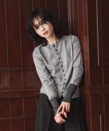 INOIE（イノイエ）の「［INOIE］バイカラーリブカフス・クルーネックカーディガン（ニット/セーター）」