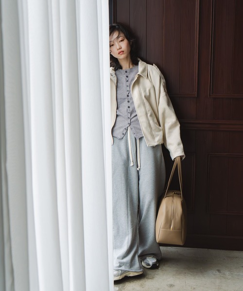INOIE（イノイエ）の「［INOIE］バイカラーリブカフス・クルーネックカーディガン（ニット/セーター・レディース・グレー・MEDIUM/SMALL）」の6枚目の写真