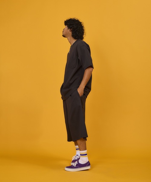 BURLAP OUTFITTER(バーラップアウトフィッター)の「BURLAP OUTFITTER 【バーラップアウトフィッター】 - TRAINER SHORT(スウェットパンツ・メンズ・ブラウン/ブラック・LARGE/MEDIUM)」の4枚目の写真