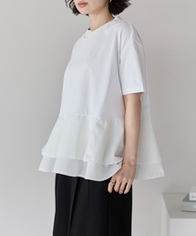【接触冷感・UVカット・吸水速乾機能付き】ペプラムフレアTシャツ