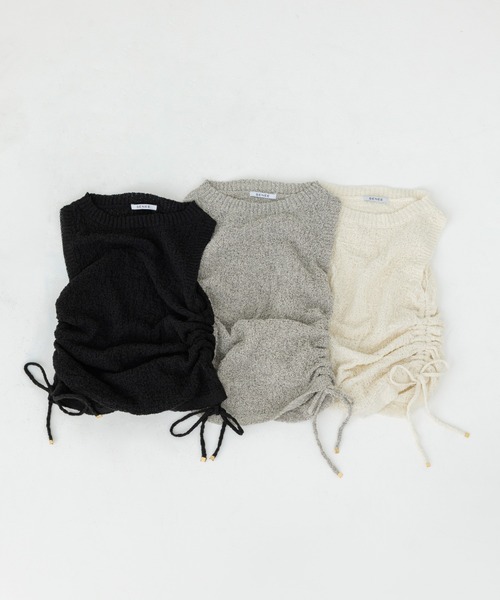 SENEE(セニー)の「shirring soft knit tops(シャーリングソフトニットトップス)(ニット/セーター・レディース・アイボリー/サンドベージュ/ブラック・FREE)」の17枚目の写真
