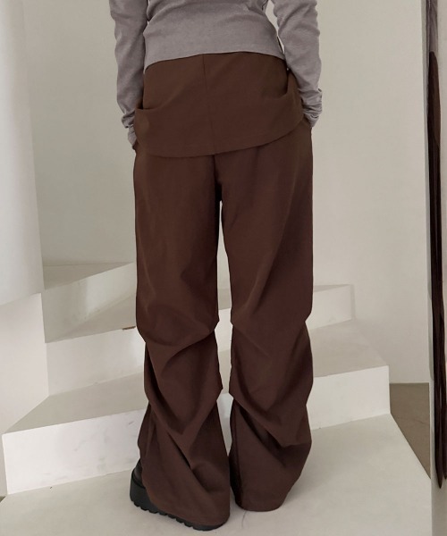 4INT.(フォイント)の「【2ピース】ラップ レイヤード スカート ブーツカット パンツ(その他パンツ・レディース・ブラック/ブラウン/チャコール・FREE)」の22枚目の写真