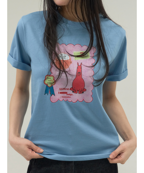 Small Room Exhibition Turn-Up Sleeve Tee_Blue（Tシャツ/カットソー