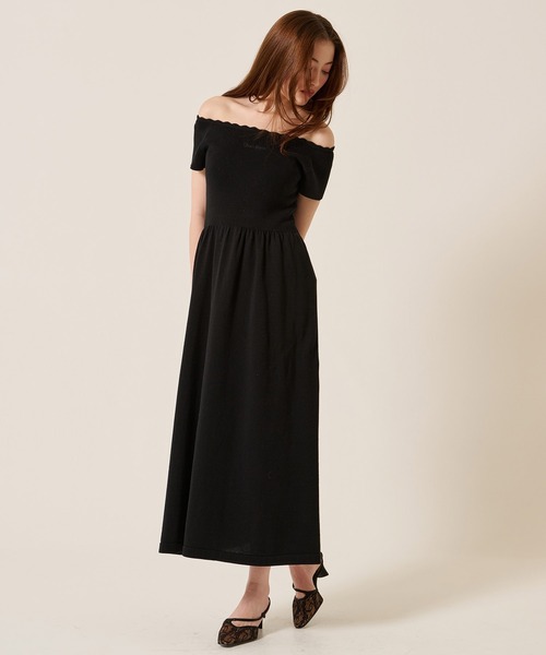 TINA:JOJUN(ティーナジョジュン)の「バレエネック ロング ニットワンピース TINA:JOJUN(ワンピース・レディース・ブラック/ピンク系その他・M)」の10枚目の写真