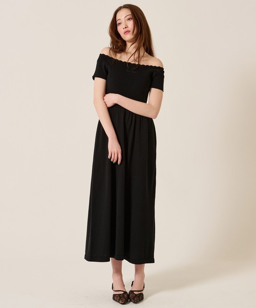 TINA:JOJUN(ティーナジョジュン)の「バレエネック ロング ニットワンピース TINA:JOJUN(ワンピース・レディース・ブラック/ピンク系その他・M)」の11枚目の写真