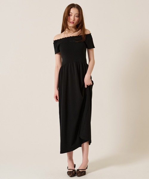 TINA:JOJUN(ティーナジョジュン)の「バレエネック ロング ニットワンピース TINA:JOJUN(ワンピース・レディース・ブラック/ピンク系その他・M)」の12枚目の写真