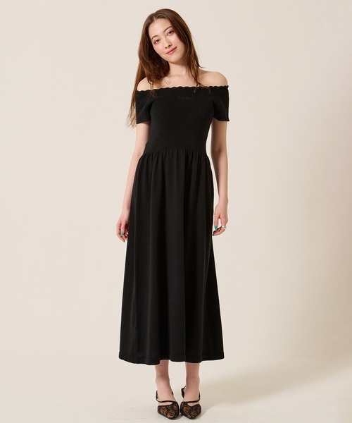 TINA:JOJUN(ティーナジョジュン)の「バレエネック ロング ニットワンピース TINA:JOJUN(ワンピース・レディース・ブラック/ピンク系その他・M)」の13枚目の写真