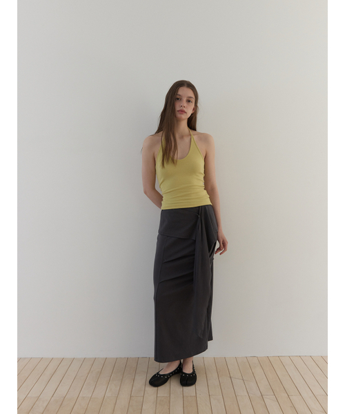 ASURA(アスラ)の「CURVE HALTER SLEEVELESS (MUSTARD)(Tシャツ/カットソー・レディース・その他・OS)」の3枚目の写真
