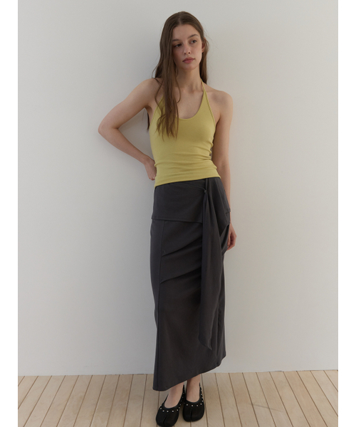 ASURA(アスラ)の「CURVE HALTER SLEEVELESS (MUSTARD)(Tシャツ/カットソー・レディース・その他・OS)」の6枚目の写真