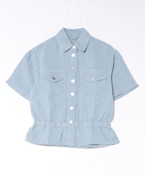 ALLSAINTS(オールセインツ)の「TOVE SHORT SLEEVE LINEN BLEND SHIRT | TOVE 半袖 リネン ブレンド シャツ(シャツ/ブラウス・レディース・ライトブルー・6/8/10/4)」の8枚目の写真