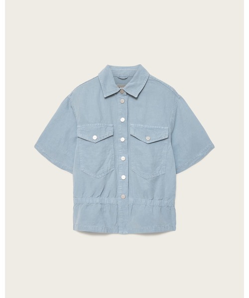 ALLSAINTS(オールセインツ)の「TOVE SHORT SLEEVE LINEN BLEND SHIRT | TOVE 半袖 リネン ブレンド シャツ(シャツ/ブラウス・レディース・ライトブルー・6/8/10/4)」の7枚目の写真