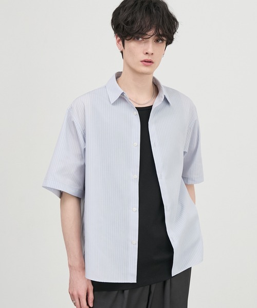 CIYOT(シヨウト)の「【CIYOT】ハイコンフォート ブロード 半袖シャツ <形態安定・吸水速乾>(シャツ/ブラウス・メンズ・ブルー/ホワイト/ブラウン系/チャコールグレー/グレイッシュブルー・M/S/L)」の5枚目の写真