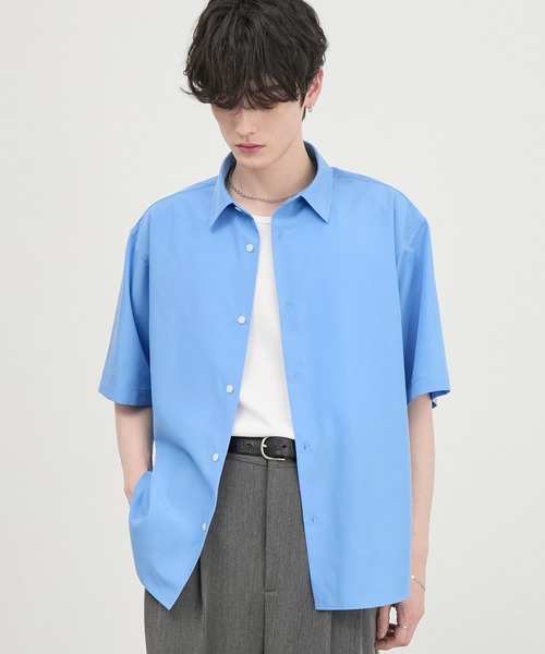 CIYOT(シヨウト)の「【CIYOT】ハイコンフォート ブロード 半袖シャツ <形態安定・吸水速乾>(シャツ/ブラウス・メンズ・ブルー/ホワイト/ブラウン系/チャコールグレー/グレイッシュブルー・M/S/L)」の17枚目の写真