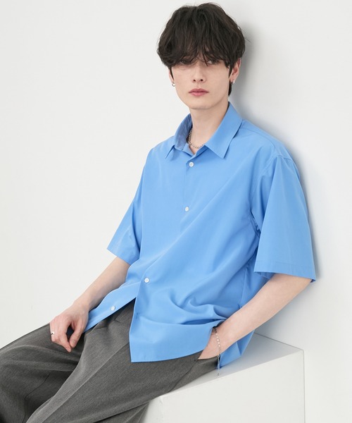 CIYOT(シヨウト)の「【CIYOT】ハイコンフォート ブロード 半袖シャツ <形態安定・吸水速乾>(シャツ/ブラウス・メンズ・ブルー/ホワイト/ブラウン系/チャコールグレー/グレイッシュブルー・M/S/L)」の18枚目の写真