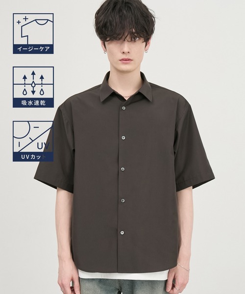CIYOT(シヨウト)の「【CIYOT】ハイコンフォート ブロード 半袖シャツ <形態安定・吸水速乾>(シャツ/ブラウス・メンズ・ブルー/ホワイト/ブラウン系/チャコールグレー/グレイッシュブルー・M/S/L)」の10枚目の写真