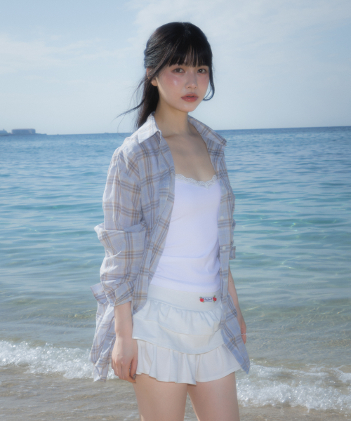 ROSEFRANTZ（ロゼフランツ）の「See-through Check Overfit Shirt [Sky Blue]（シャツ/ブラウス・レディース・スカイブルー・OS）」の4枚目の写真