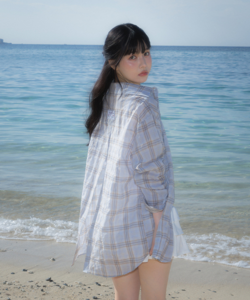 ROSEFRANTZ（ロゼフランツ）の「See-through Check Overfit Shirt [Sky Blue]（シャツ/ブラウス・レディース・スカイブルー・OS）」の8枚目の写真