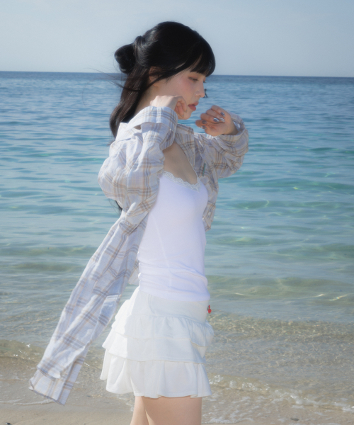 ROSEFRANTZ（ロゼフランツ）の「See-through Check Overfit Shirt [Sky Blue]（シャツ/ブラウス・レディース・スカイブルー・OS）」の9枚目の写真