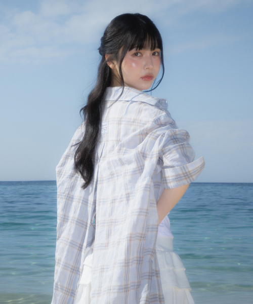 ROSEFRANTZ（ロゼフランツ）の「See-through Check Overfit Shirt [Sky Blue]（シャツ/ブラウス・レディース・スカイブルー・OS）」の11枚目の写真