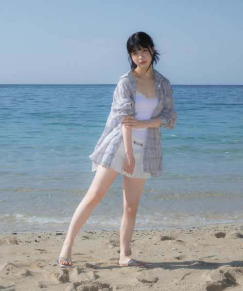 ROSEFRANTZ（ロゼフランツ）の「See-through Check Overfit Shirt [Sky Blue]（シャツ/ブラウス・レディース・スカイブルー・OS）」の12枚目の写真