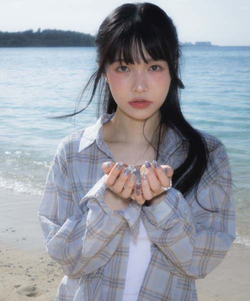 ROSEFRANTZ（ロゼフランツ）の「See-through Check Overfit Shirt [Sky Blue]（シャツ/ブラウス・レディース・スカイブルー・OS）」の14枚目の写真