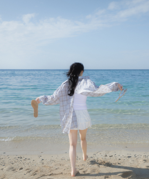 ROSEFRANTZ（ロゼフランツ）の「See-through Check Overfit Shirt [Sky Blue]（シャツ/ブラウス・レディース・スカイブルー・OS）」の18枚目の写真