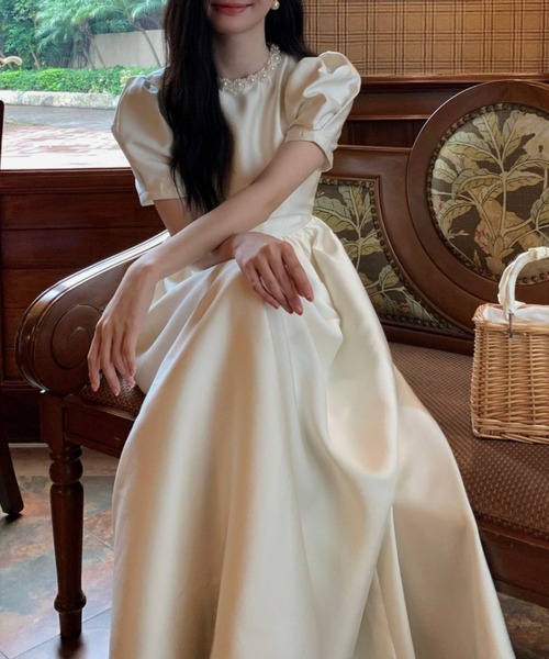 YUGA(ユーガ)の「YUGA_YGMC Korean-style Pearl neck party dress(ドレス・レディース・オフホワイト・S/M)」の6枚目の写真