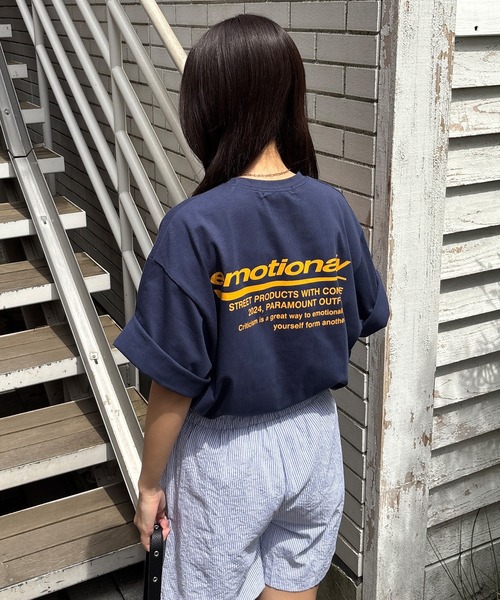 ISOOK（アイスー）の「【ISOOK / アイスー】オーバーサイズバックロゴTシャツ / プリントT 半袖 グラフィック 配色 バイカラー ビッグシルエット ルーズ メンズライク ノームコア ZOZOTOWN限定（Tシャツ/カットソー・レディース・グリーン/ネイビー/グレー・FREE）」の5枚目の写真