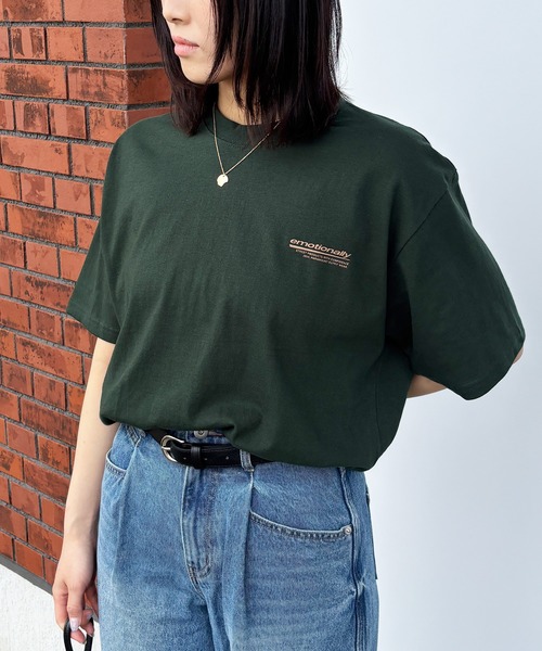 ISOOK（アイスー）の「【ISOOK / アイスー】オーバーサイズバックロゴTシャツ / プリントT 半袖 グラフィック 配色 バイカラー ビッグシルエット ルーズ メンズライク ノームコア ZOZOTOWN限定（Tシャツ/カットソー・レディース・グリーン/ネイビー/グレー・FREE）」の14枚目の写真