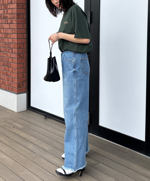 ISOOK（アイスー）の「【ISOOK / アイスー】オーバーサイズバックロゴTシャツ / プリントT 半袖 グラフィック 配色 バイカラー ビッグシルエット ルーズ メンズライク ノームコア ZOZOTOWN限定（Tシャツ/カットソー・レディース・グリーン/ネイビー/グレー・FREE）」の17枚目の写真