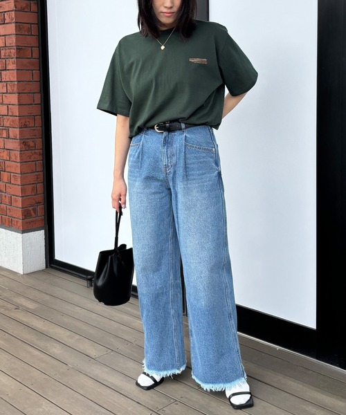 ISOOK（アイスー）の「【ISOOK / アイスー】オーバーサイズバックロゴTシャツ / プリントT 半袖 グラフィック 配色 バイカラー ビッグシルエット ルーズ メンズライク ノームコア ZOZOTOWN限定（Tシャツ/カットソー・レディース・グリーン/ネイビー/グレー・FREE）」の18枚目の写真