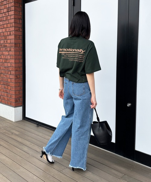 ISOOK（アイスー）の「【ISOOK / アイスー】オーバーサイズバックロゴTシャツ / プリントT 半袖 グラフィック 配色 バイカラー ビッグシルエット ルーズ メンズライク ノームコア ZOZOTOWN限定（Tシャツ/カットソー・レディース・グリーン/ネイビー/グレー・FREE）」の22枚目の写真