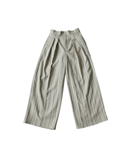 antiqua(アンティカ)の「ストライプ柄 タック ワイドパンツ(その他パンツ・レディース・ベージュ/ブラック・MEDIUM/LARGE)」の10枚目の写真