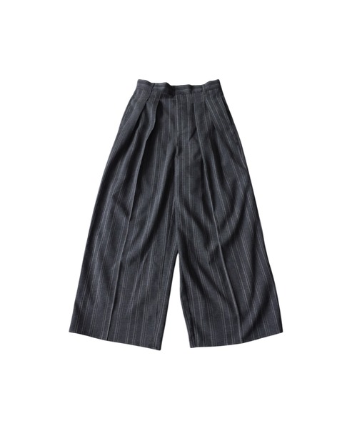 antiqua(アンティカ)の「ストライプ柄 タック ワイドパンツ(その他パンツ・レディース・ベージュ/ブラック・MEDIUM/LARGE)」の9枚目の写真